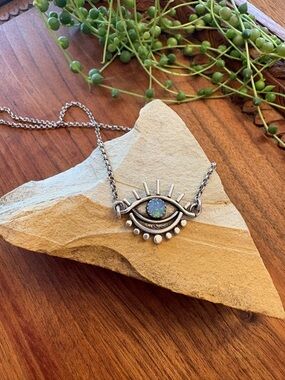 Radi Cal sterling silver Evil Eye Necklace Opal